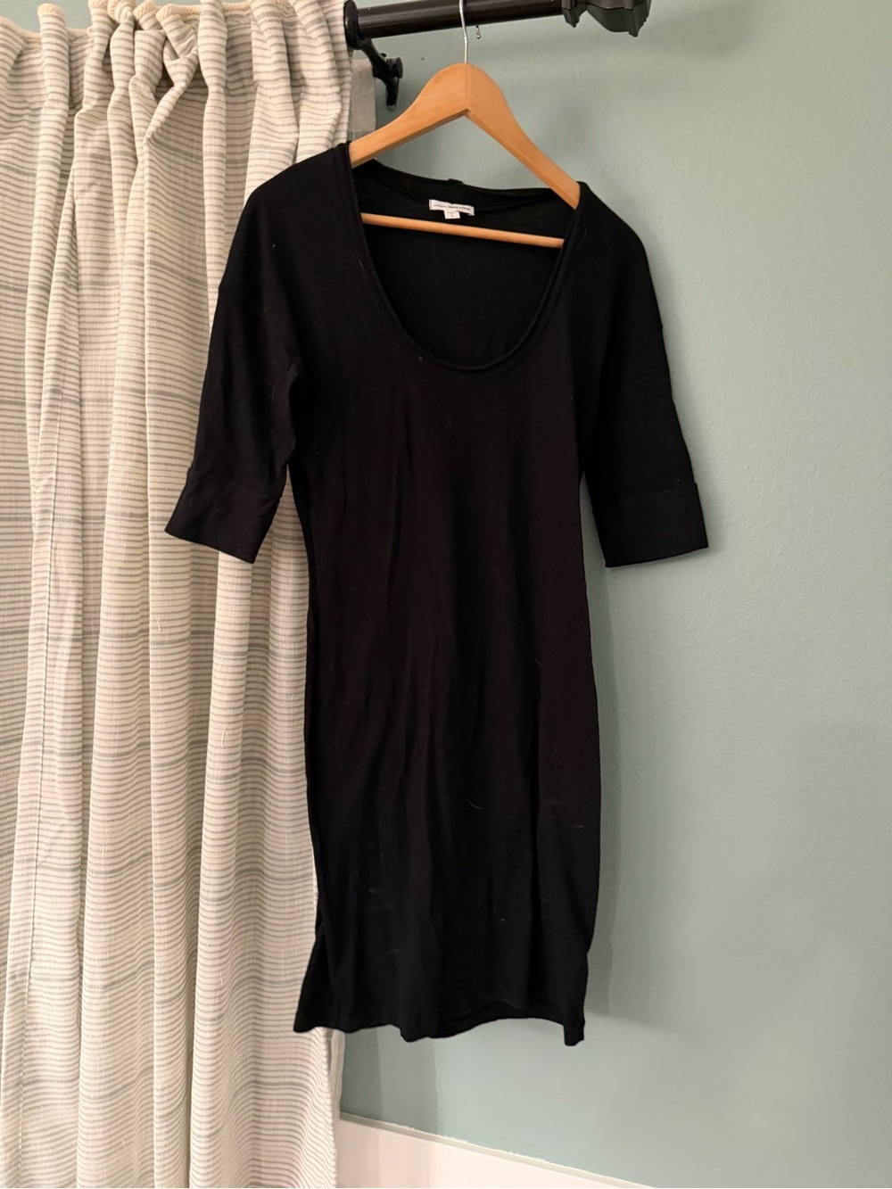 James Perse size 2 Classic cotton Black Scoop Neck Women’s Dress